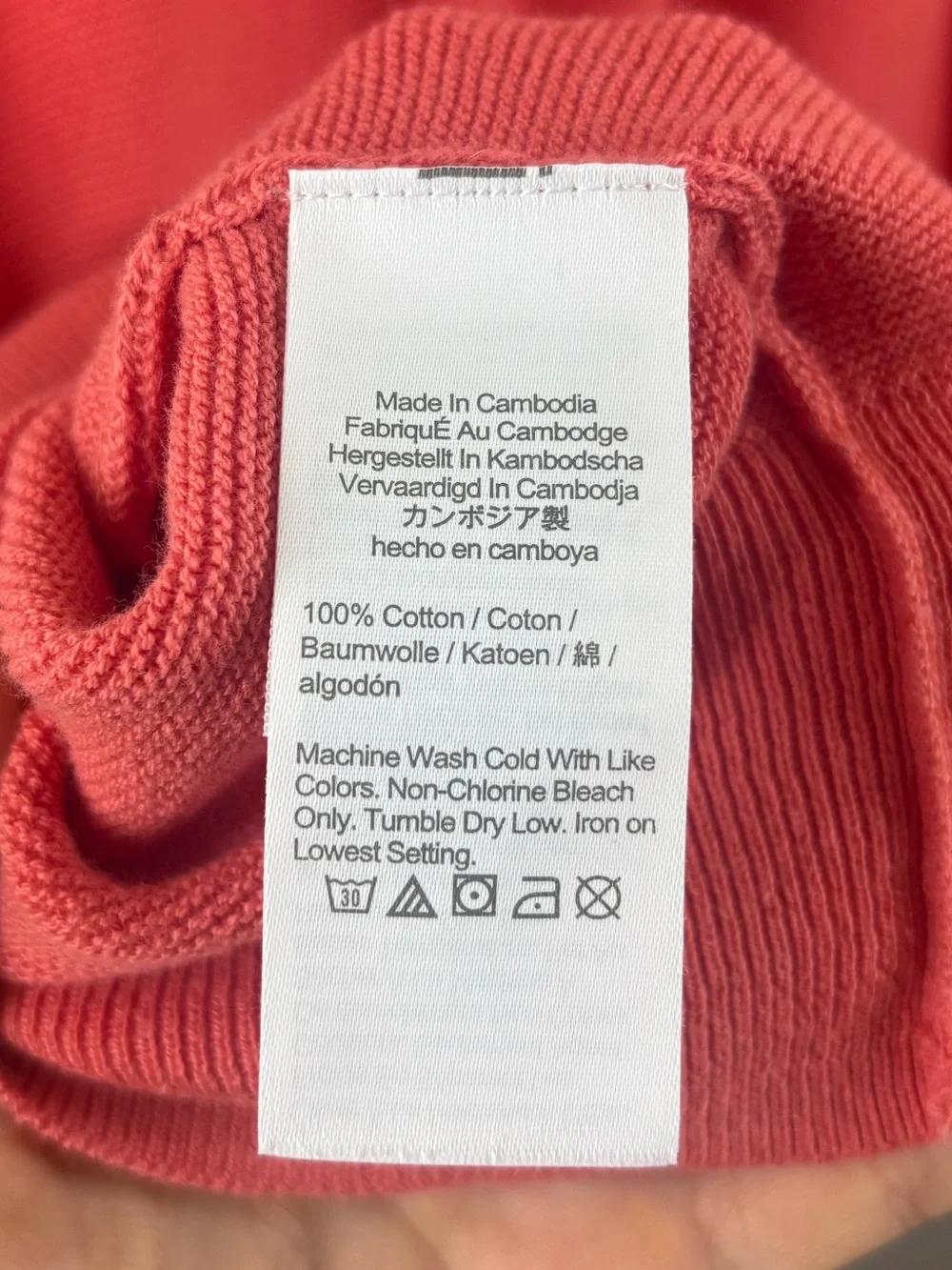 Knit for J. Crew Coral Salmon Crewneck Long Sleeve Sweater Fisherman Pink Large